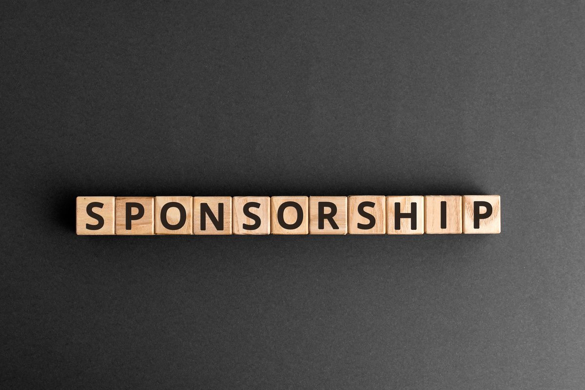 Sponsorship - word from wooden blocks with letters